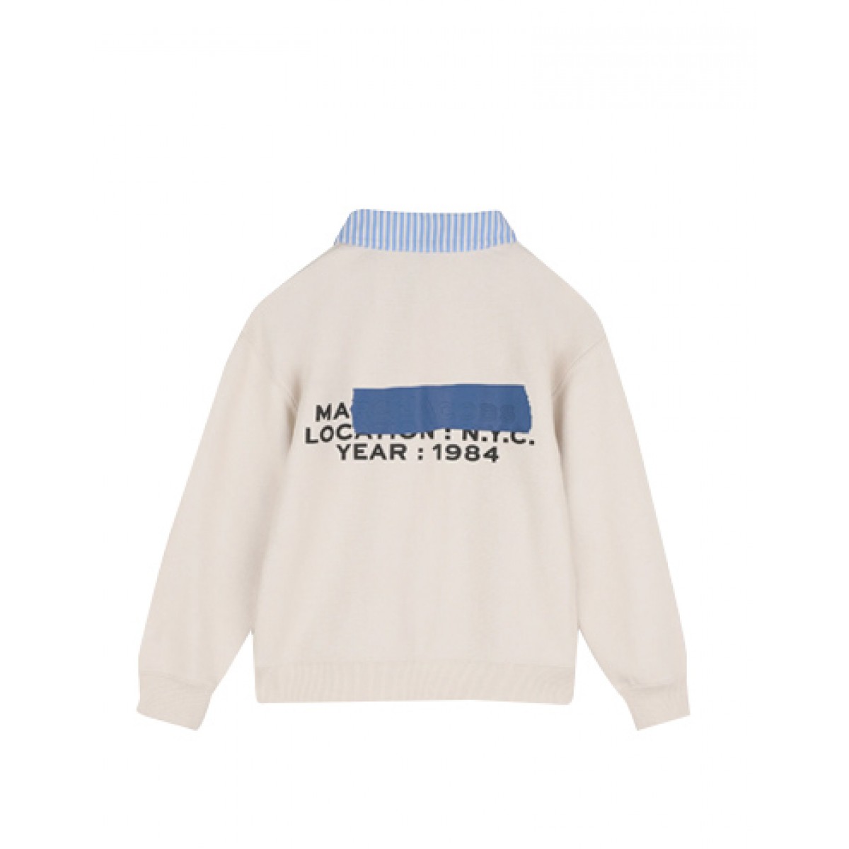 Beige logo-print sweater with contrast collar