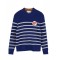 Blue striped argyle-pattern sweater