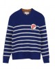 Blue striped argyle-pattern sweater