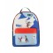 Blue graphic-print backpack