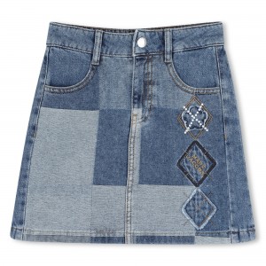 Denim skirt with modern design