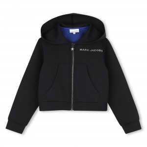 Cozy zip-up hooded cardigan