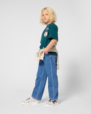 Denim pants with embroidered detail