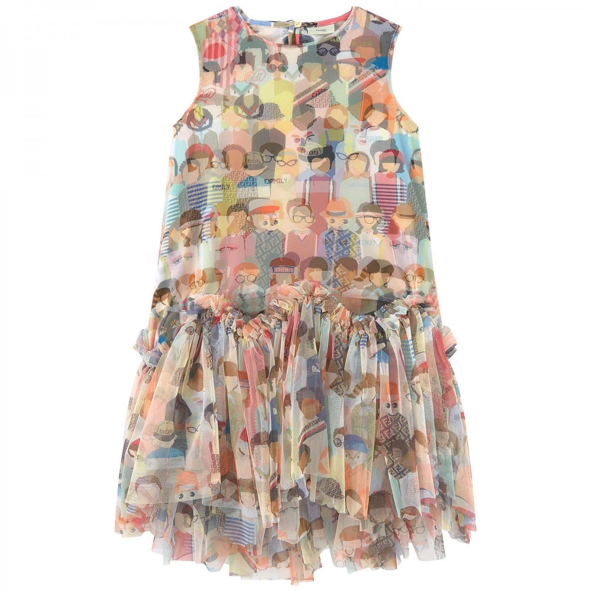 Printed tulle dress