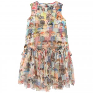 Printed tulle dress