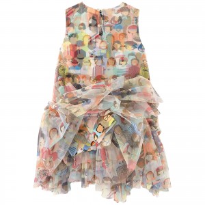 Printed tulle dress