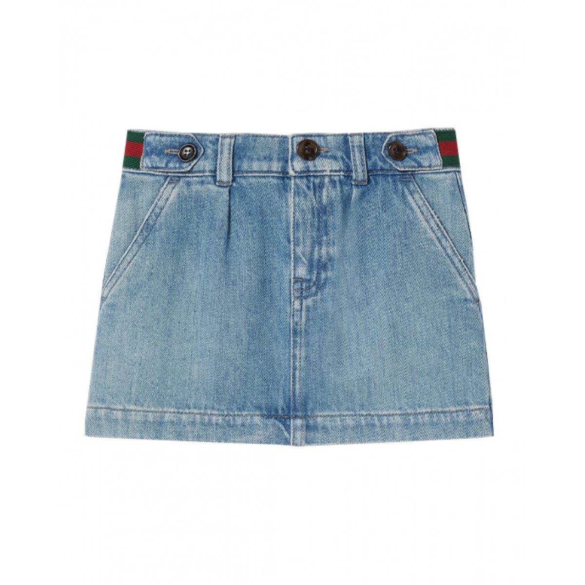 Denim skirt with Web motif