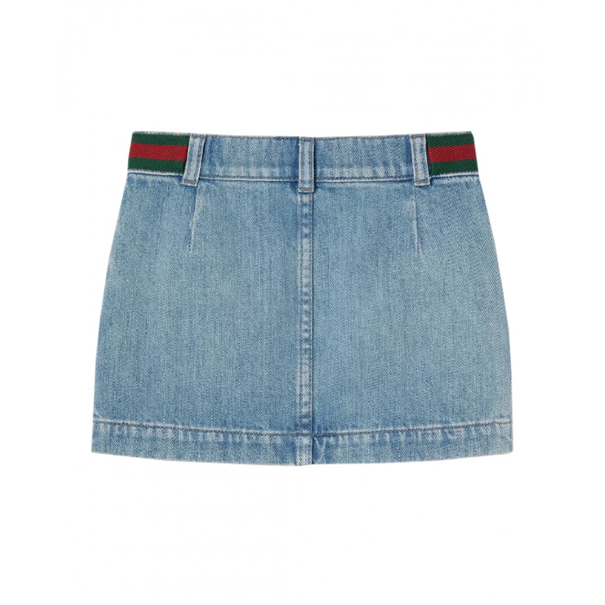 Denim skirt with Web motif