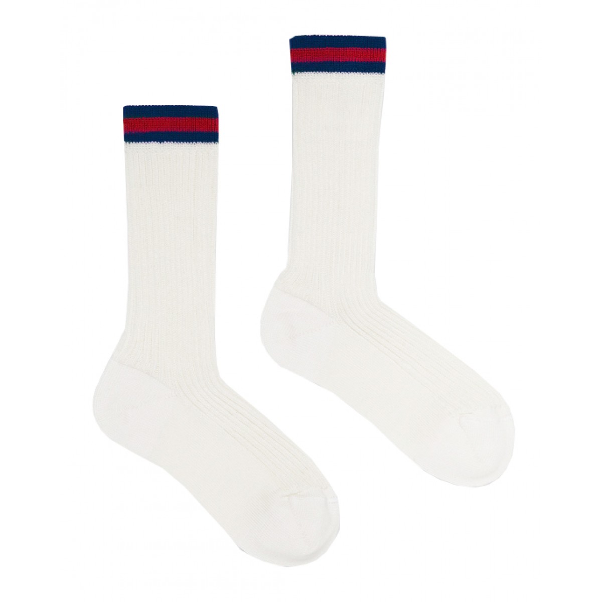 White rib stitch socks