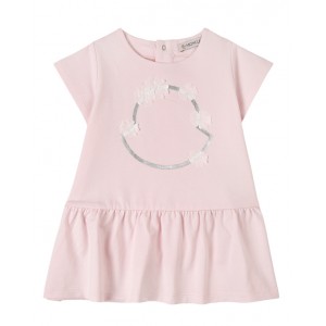 Logo pale pink ruffle dress