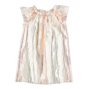 Dress with pink and silver stripes