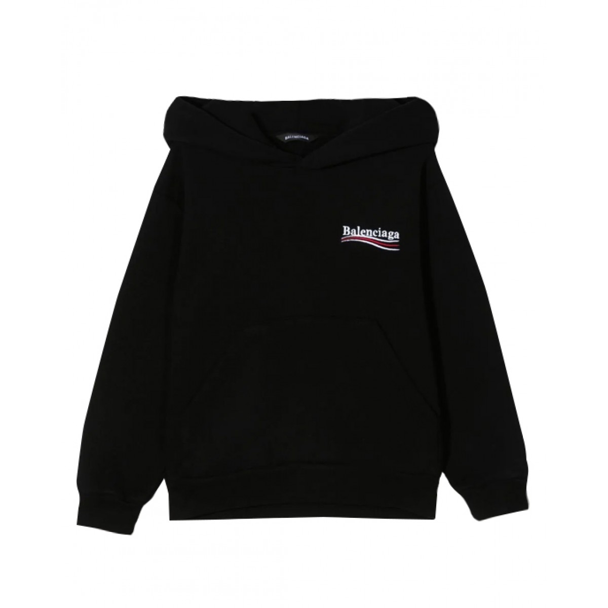 Logo embroidery hoodie in black