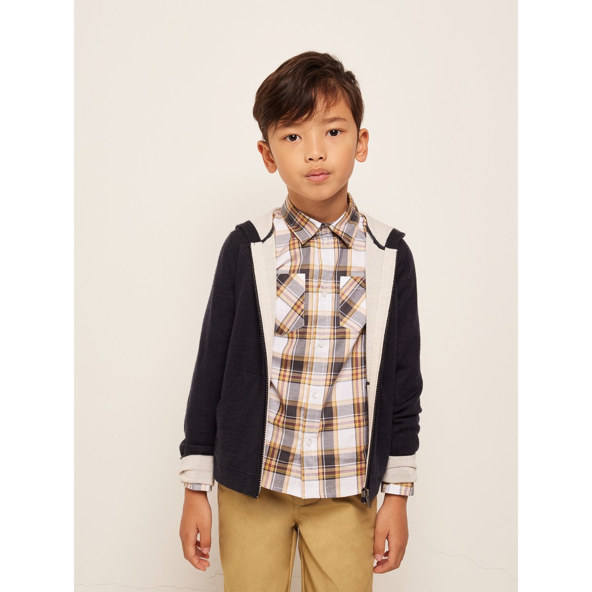 Navy hooded cardigan