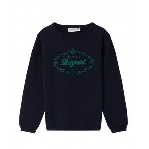 Navy cotton logo sweatshirt