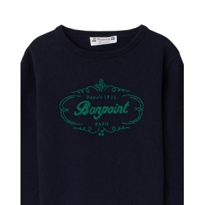 Navy cotton logo sweatshirt