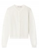 Pointelle-knit cotton cardigan in white
