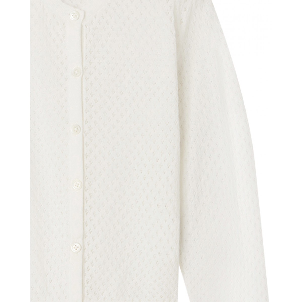 Pointelle-knit cotton cardigan in white