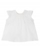 White cotton crochet trim blouse
