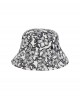 Flower motif bucket hat in black and white