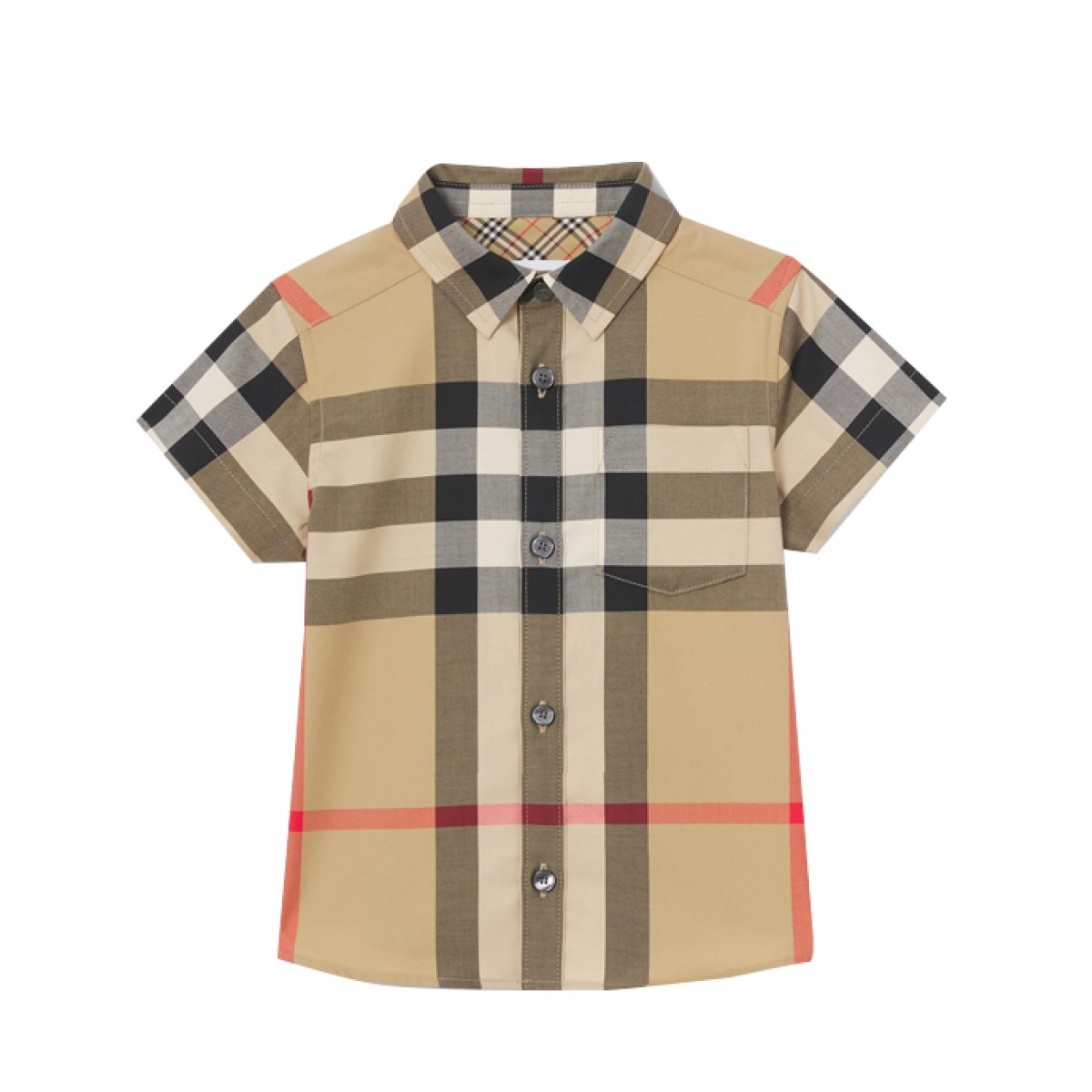 Short-sleeve Check cotton shirt