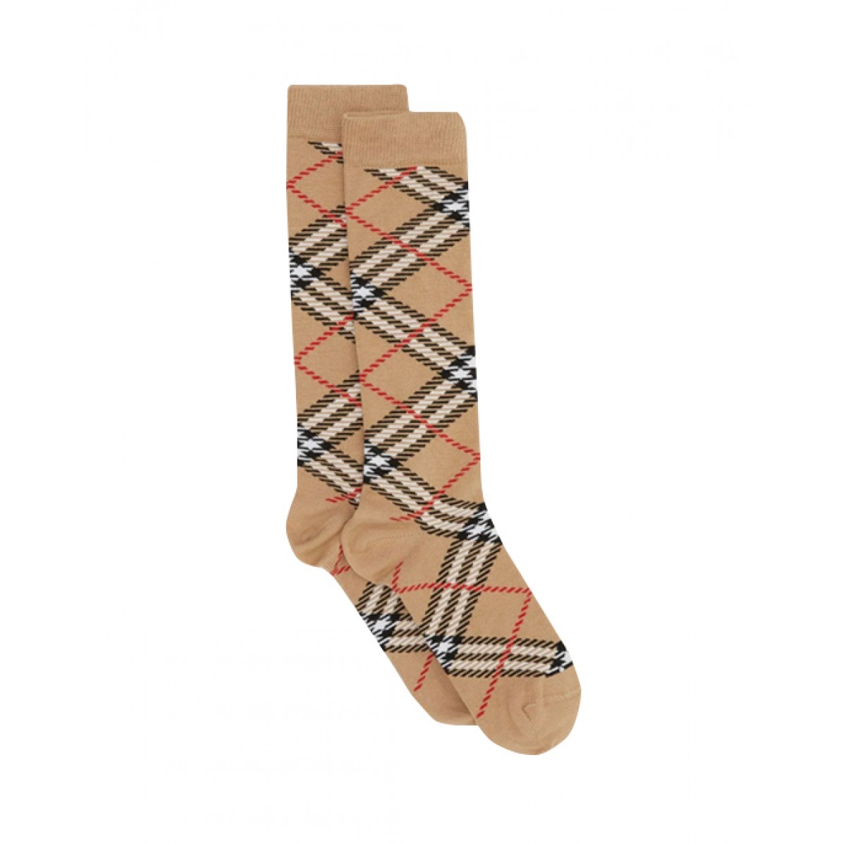 Check cotton blend socks