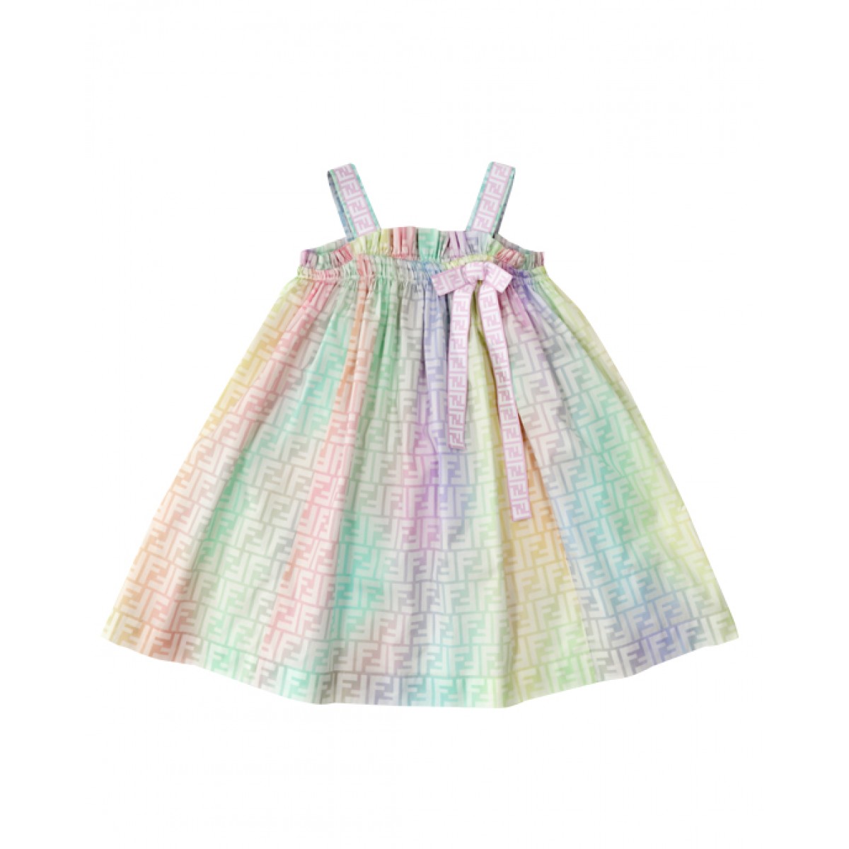 Multicolour FF poplin dress