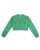 Cropped cardigan in green