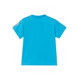 Blue logo print jersey T-shirt