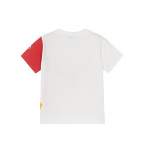 White cactus print jersey logo T-shirt