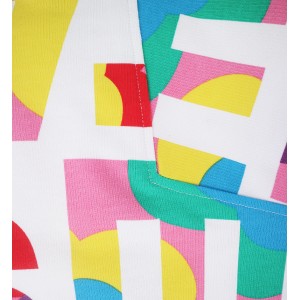 White cotton sweatshirt dress with abstract logo