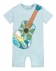Pale blue guitar motif jumpsuit