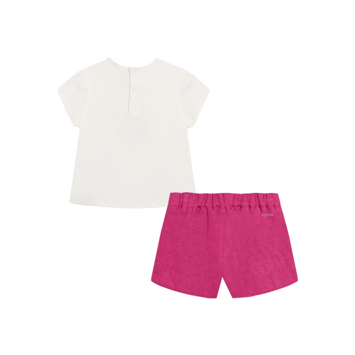 Cotton T-shirt and pink shorts set for baby girls