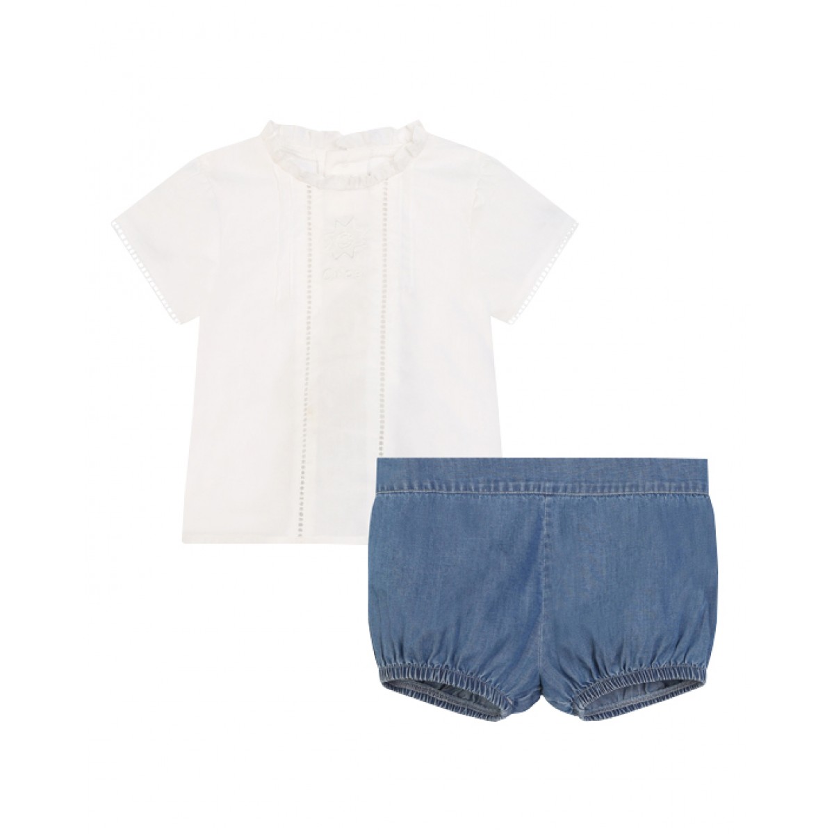 Blue cotton shorts gift set