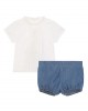 Blue cotton shorts gift set