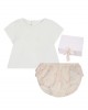 Baby girls' beige cotton shorts gift set