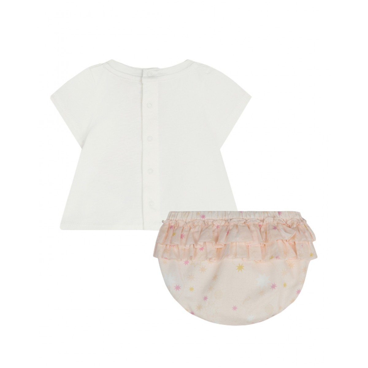Baby girls' beige cotton shorts gift set