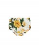 Poplin dress with a charming yellow rose print