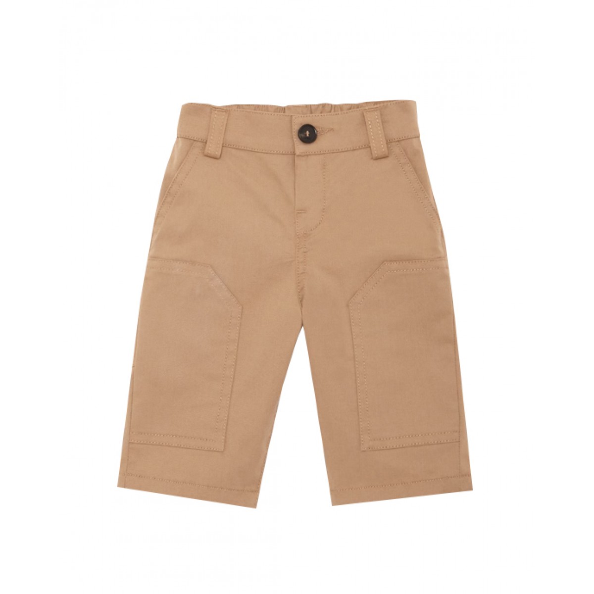 Infant trousers made from beige stretch gabardine