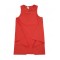 Asymmetrical vibrant poppy-hued dress