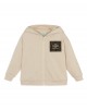 Beige cotton FF logo zip-up hoodie