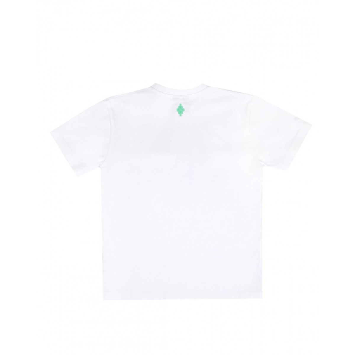 White T-shirt featuring a feather print