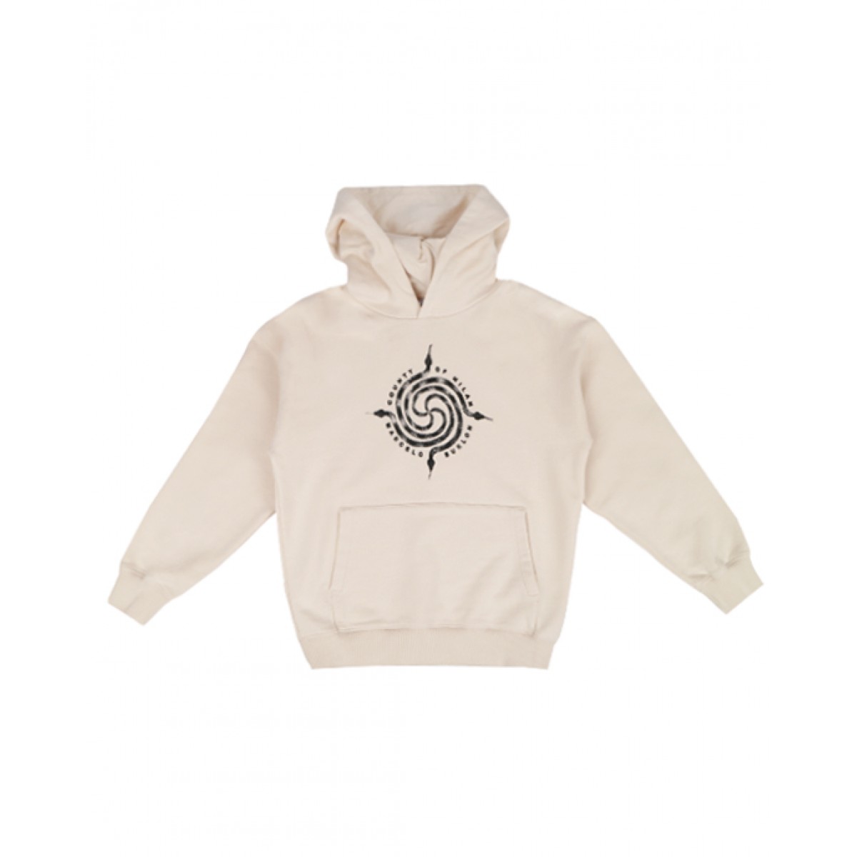 Beige sweatshirt featuring a graffiti print design