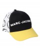 Unisex black & white cotton smiley faces cap