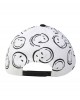 Unisex black & white cotton smiley faces cap