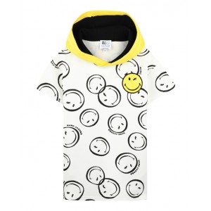 Ivory hooded smiley face dress