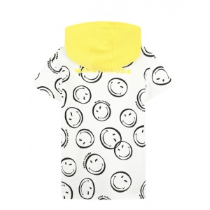 Ivory hooded smiley face dress
