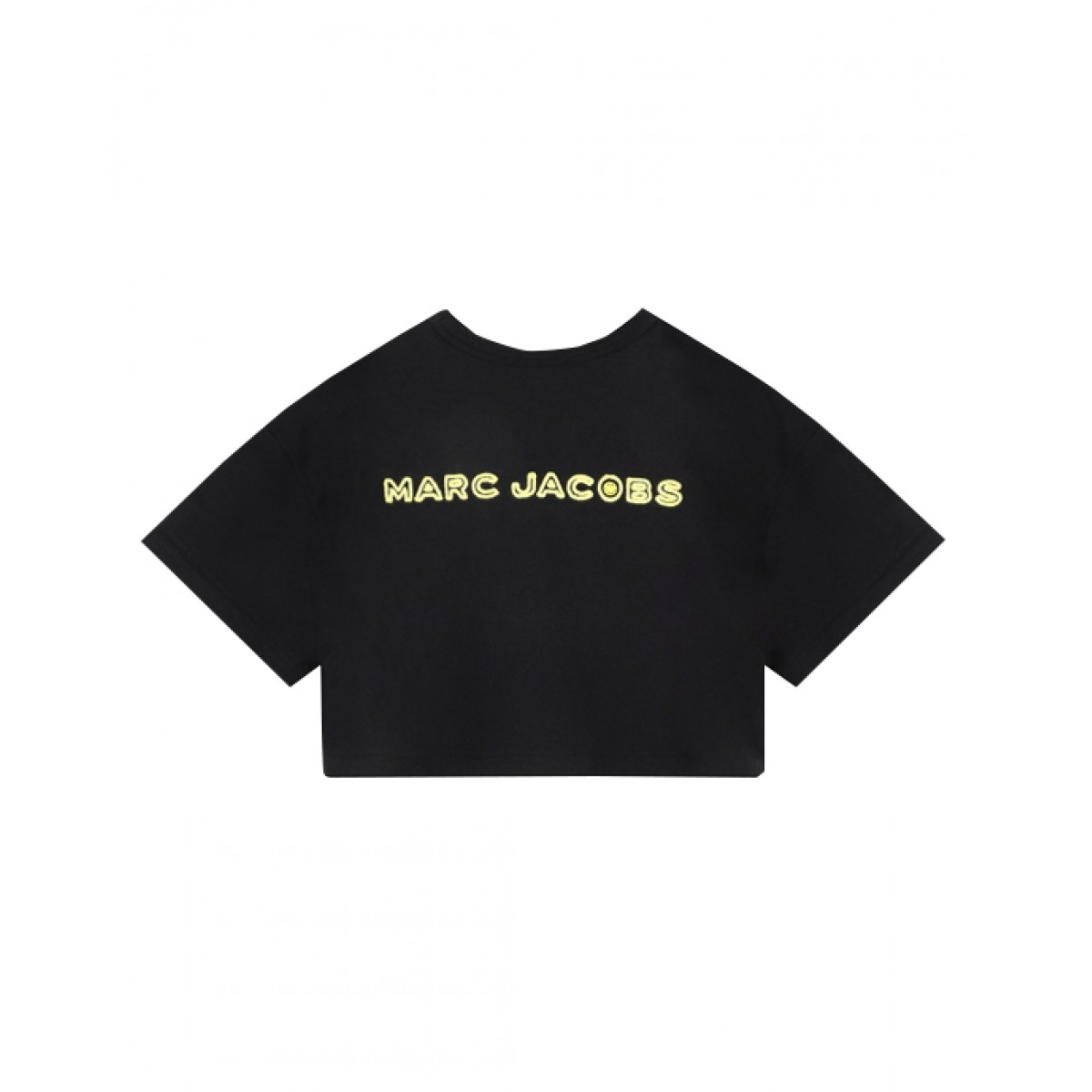 Black cotton smiley face crop top
