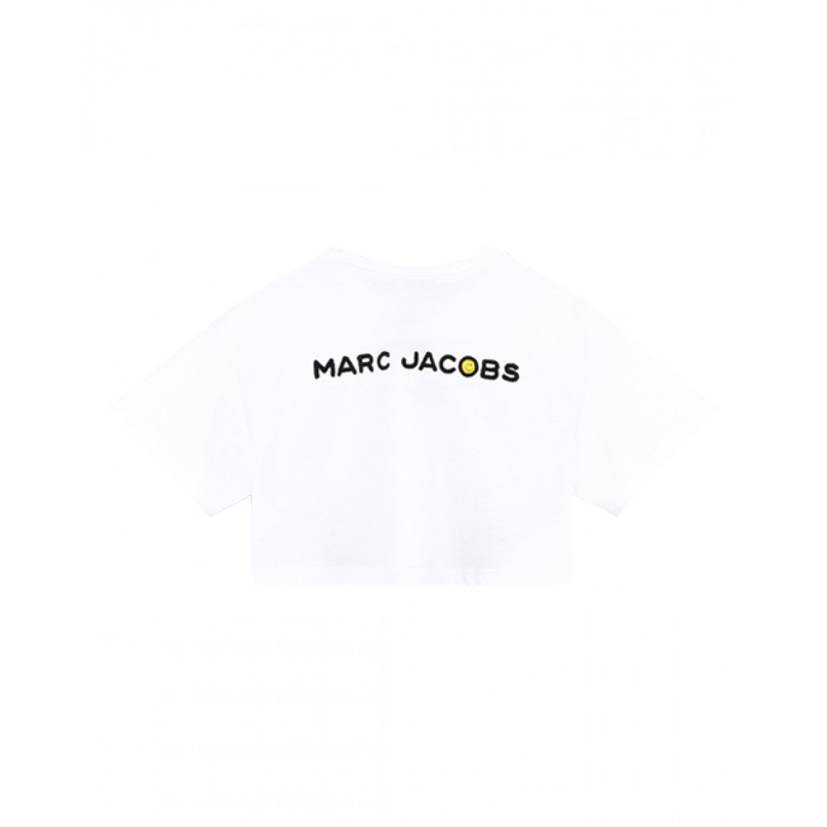 Ivory cotton smiley face crop top