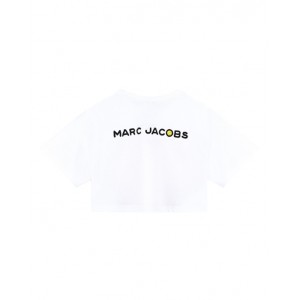 Ivory cotton smiley face crop top