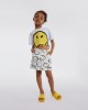 Ivory cotton smiley face crop top